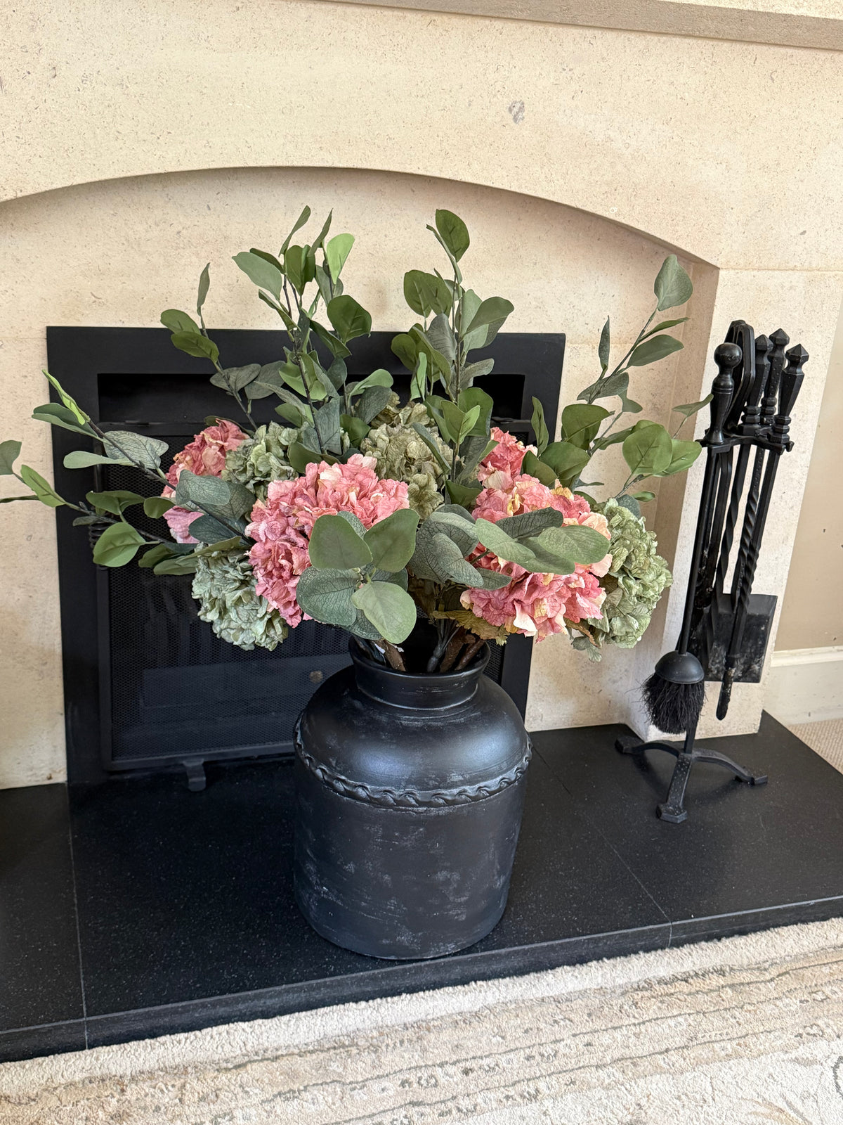 Pink and Green Hydrangeas