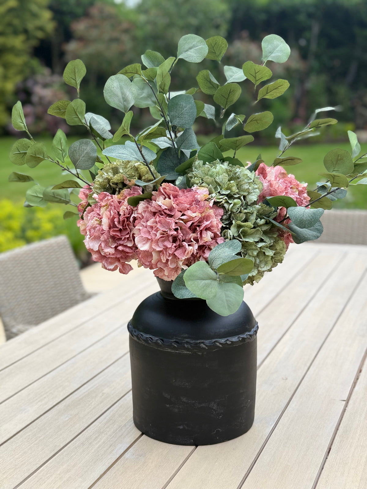 Pink and Green Hydrangeas