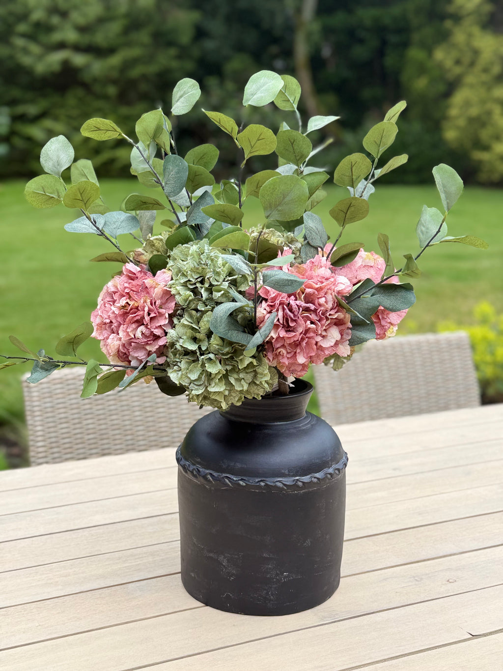 Pink and Green Hydrangeas