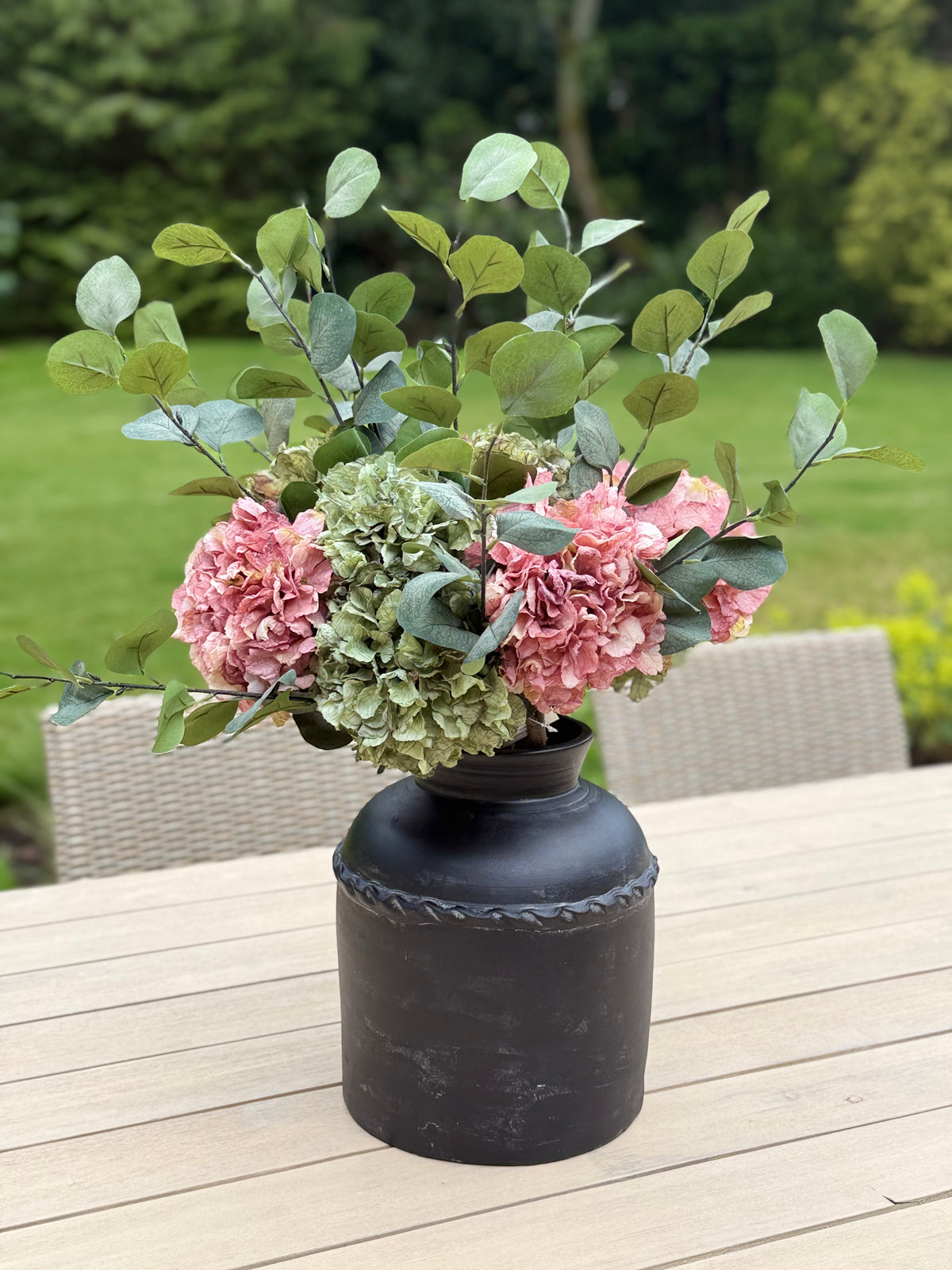 Pink and Green Hydrangeas