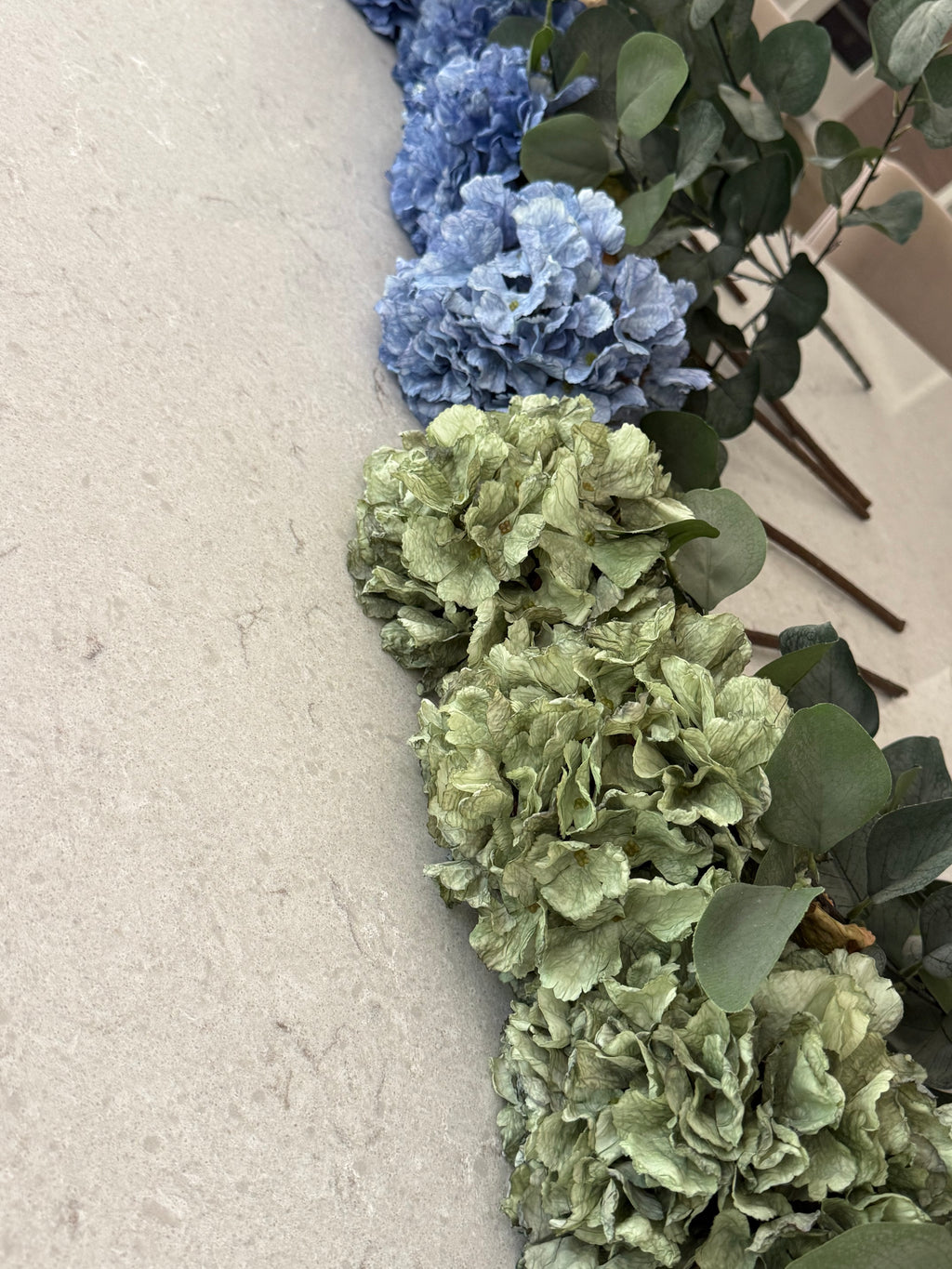 Blue and Green Hydrangeas